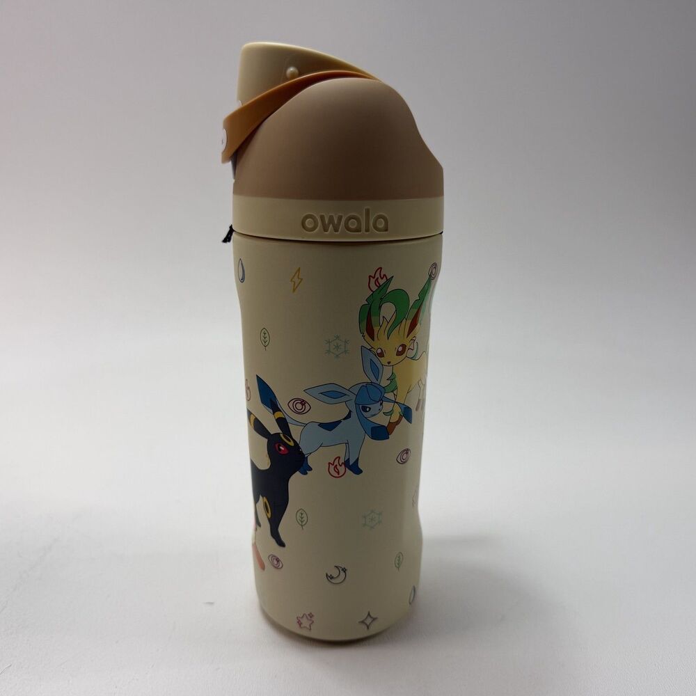 Owala Pokemon Eevee 16oz Kids Insulated Water Bottle FreeSip Straw Lid Leakproof